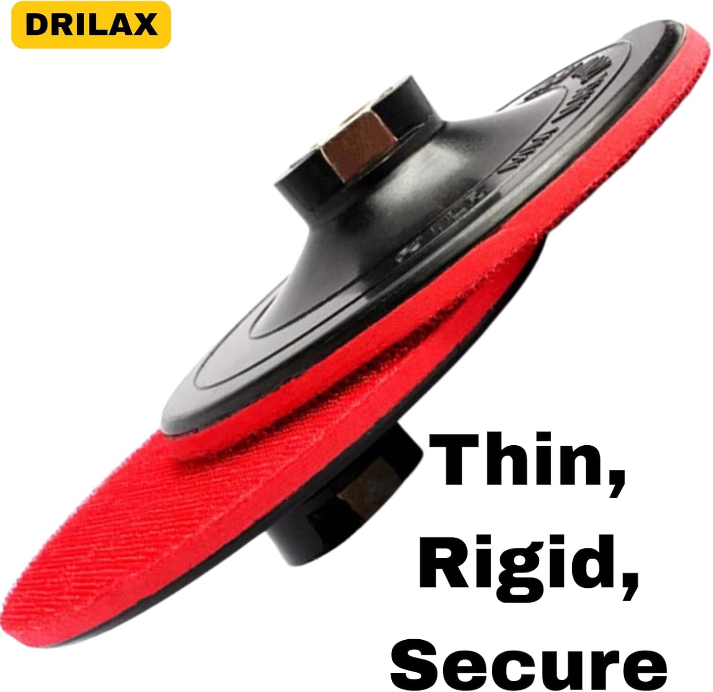 Drilax 5" Hook and Loop Backing Pad | Rigid, Low-Profile | 5/8"-11 Thread Fit