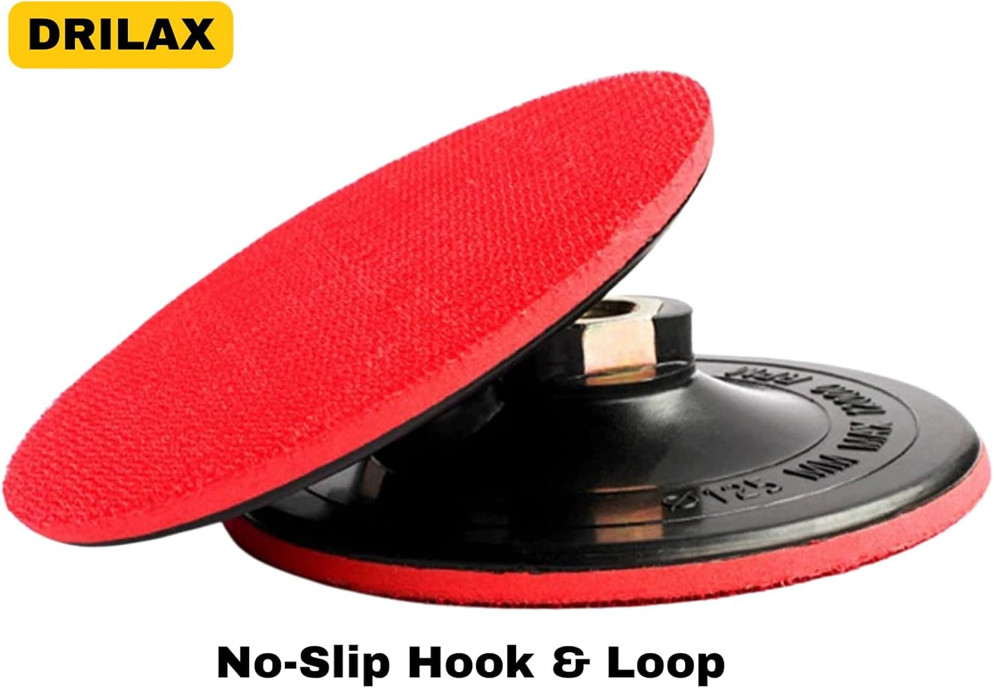 Drilax 5" Hook and Loop Backing Pad | Rigid, Low-Profile | 5/8"-11 Thread Fit