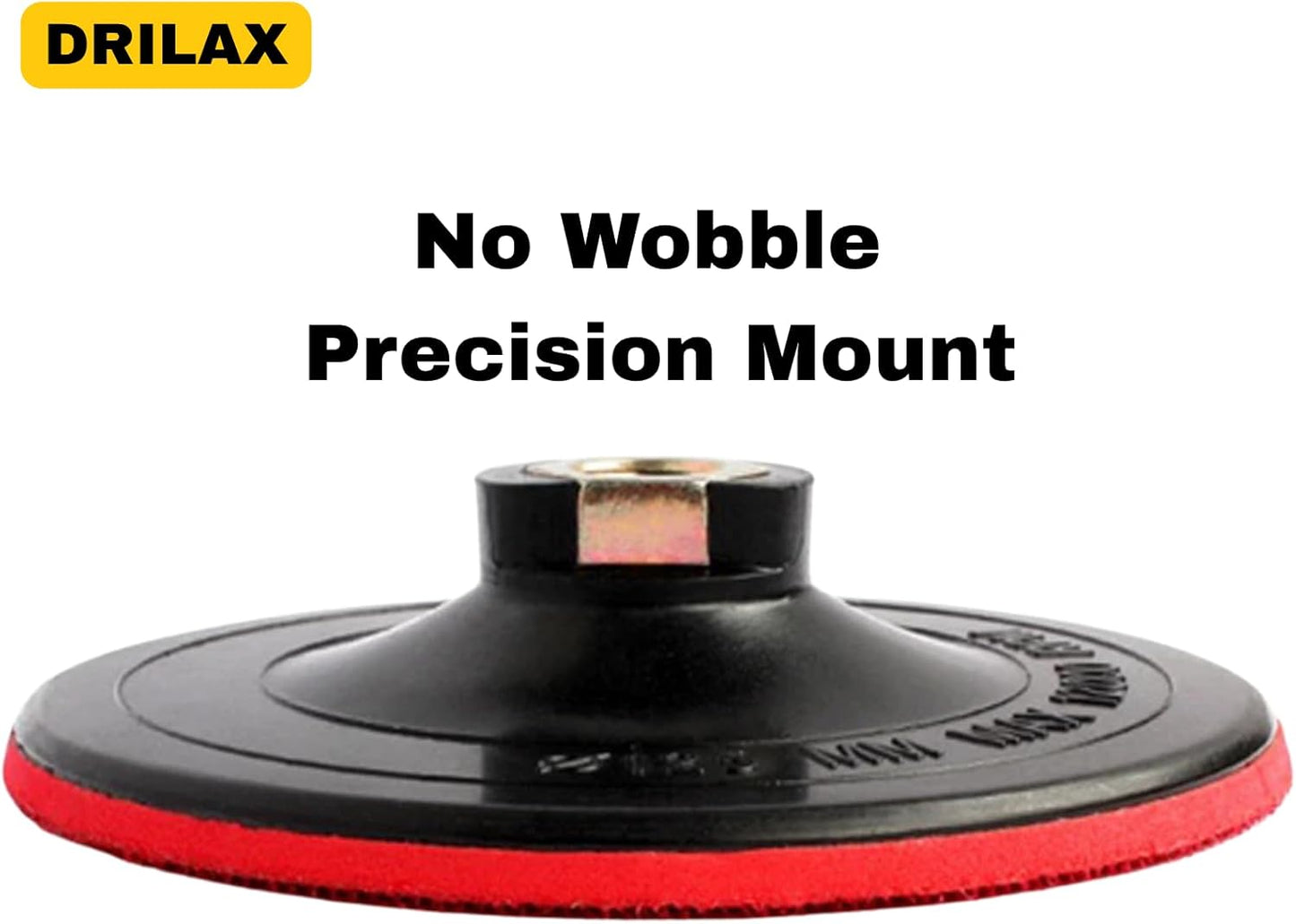 Drilax 5" Hook and Loop Backing Pad | Rigid, Low-Profile | 5/8"-11 Thread Fit