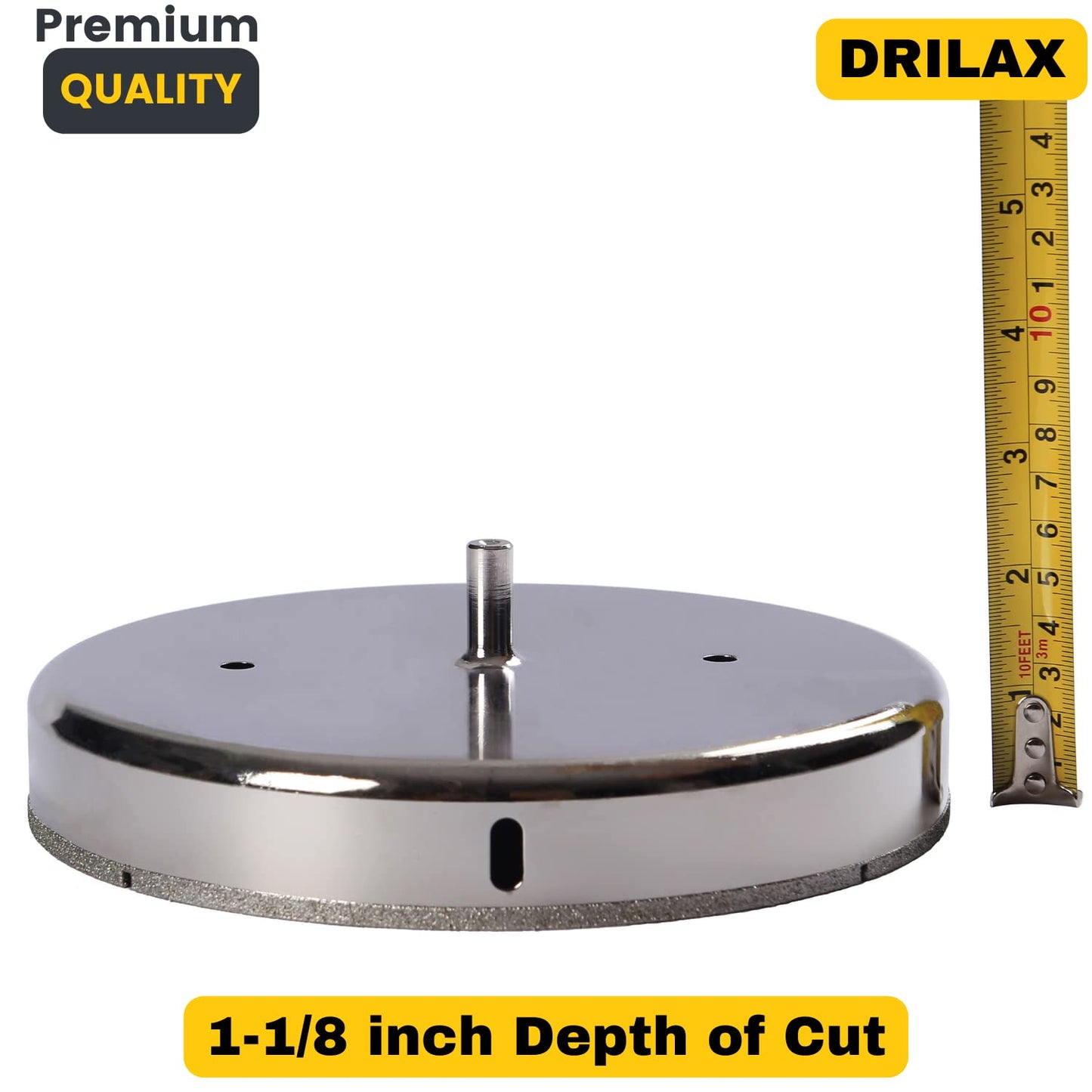 Drilax 7" Diamond Hole Saw for Tile, Glass, Stone | Toilet Cutouts, Large Drains & Vents