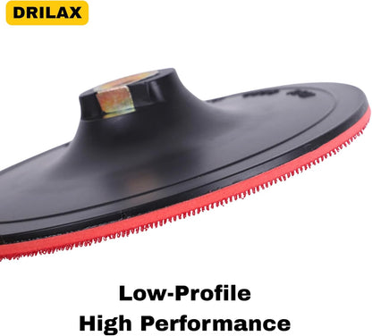 Drilax 5" Hook and Loop Backing Pad | Rigid, Low-Profile | 5/8"-11 Thread Fit
