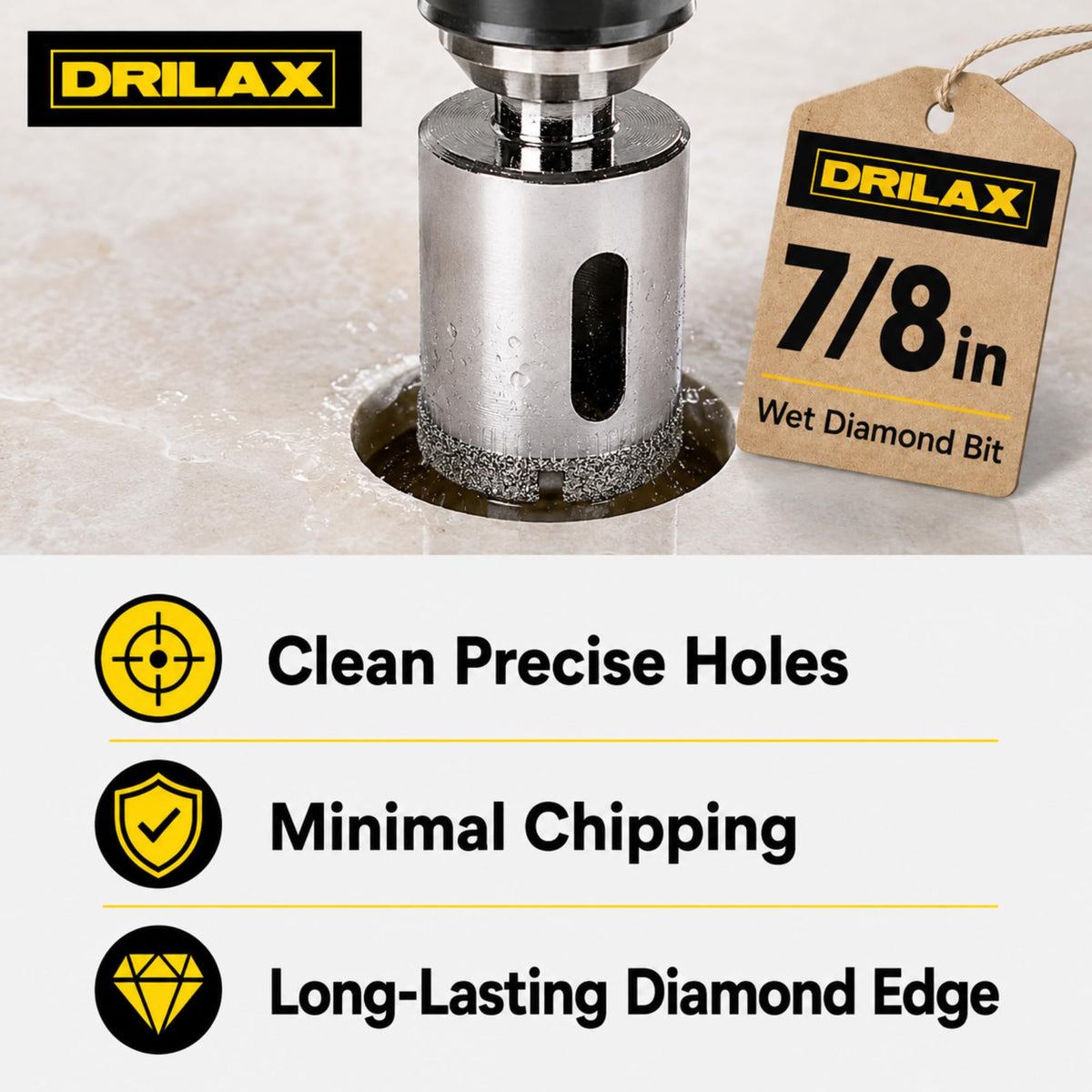 Clean, precise holes with minimal chipping