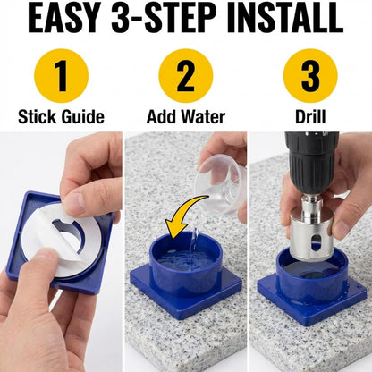 1-1/2 Inch Diamond Hole Saw with Water Delivery System Guide Easy Drilling