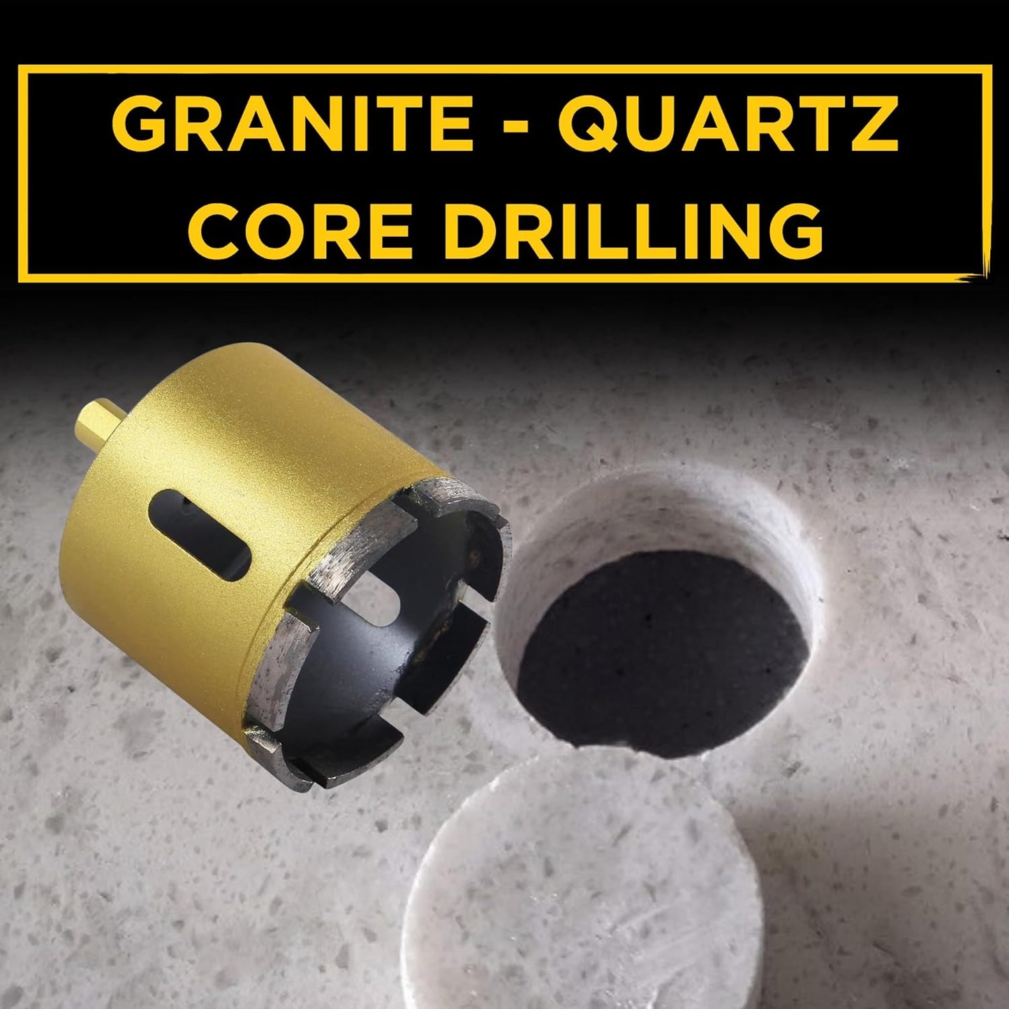 Drilax 2-1/2" Diamond Masonry Hole Saw – Deep Cut Core Bit for Brick, Concrete & Basement Walls – 2" Depth, 3/8" Shank – AC Vents, Conduits, Posts