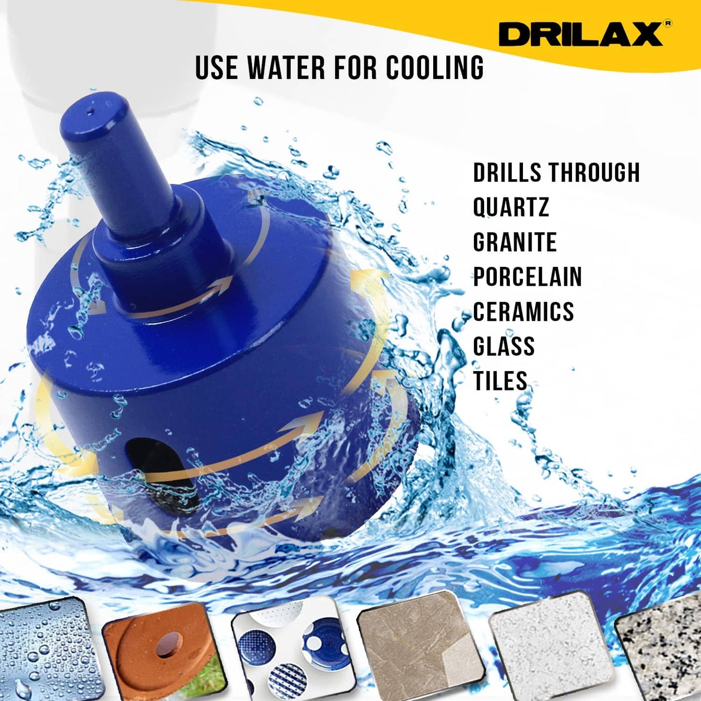 1-3/4 Inch Diamond Hole Saw Drill Bit for Tile, Glass, Granite & Quartz