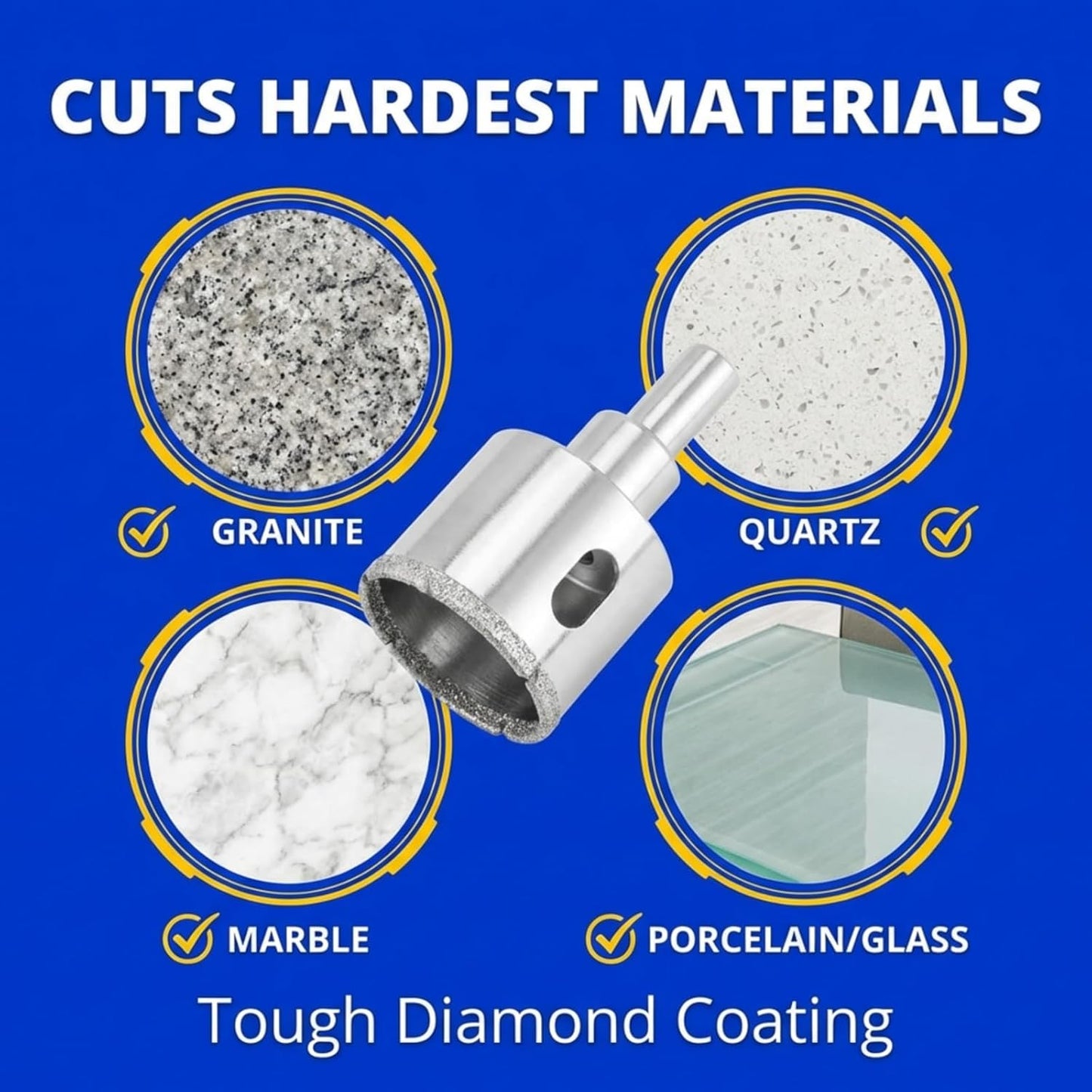 1-1/2 Inch Diamond Hole Saw with Water Delivery System Guide Easy Drilling