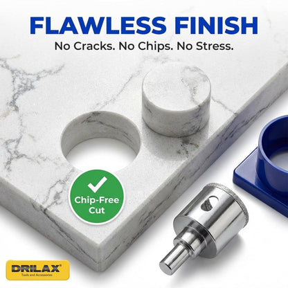 1-1/2 Inch Diamond Hole Saw with Water Delivery System Guide Easy Drilling