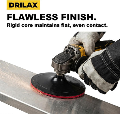 Drilax 7" Hook and Loop Backing Pad | Rigid, Low-Profile | 5/8"-11 Thread Fit