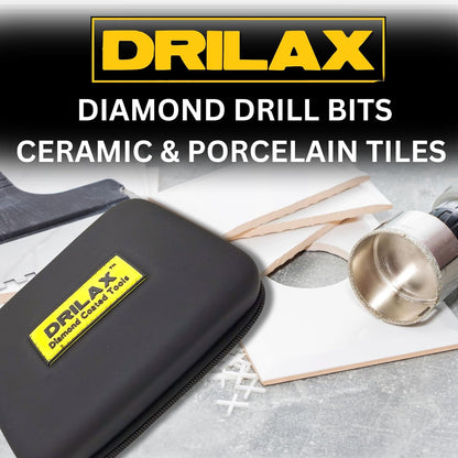 Drilax 5 Pcs Diamond Drill Bit Set 3/4", 1", 1-3/16", 1-3/8", 1-5/8" Wet Cutting Tiles, Glass, Fish Tanks, Marble, Granite, Ceramic, Porcelain, Bottle drilax-tools