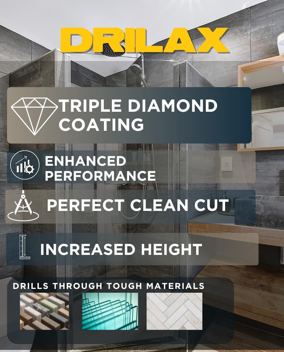 Drilax 7" Diamond Hole Saw for Tile, Glass, Stone | Toilet Cutouts, Large Drains & Vents