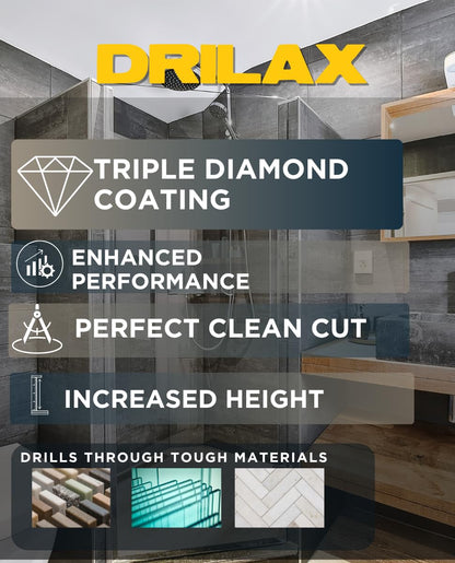 Drilax 7" Diamond Hole Saw for Tile, Glass, Stone | Toilet Cutouts, Large Drains & Vents