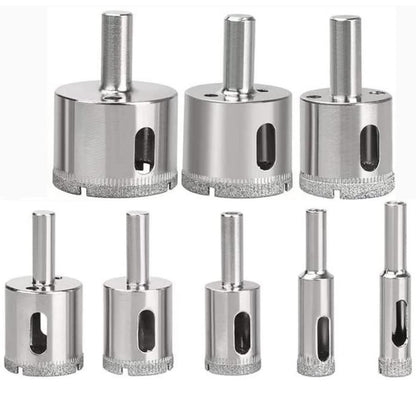 8-piece diamond hole saw set, 3/8 to 1-3/4 inch