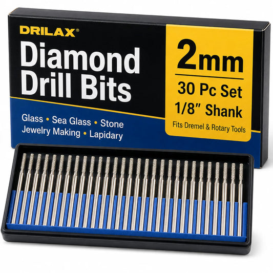 30pc 2mm (5/64") Diamond Drill Bit Set