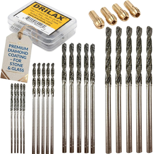 24pc Mixed Diamond Drill Bit Set with Collets | Drilax