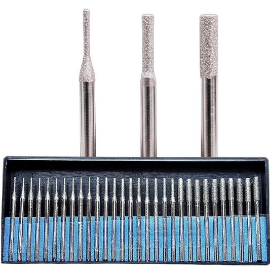 Drilax 30-Piece Diamond Drill Bits – 1mm 2mm 3mm for Sea Glass, Shells, Gemstones & Jewelry  Dremel-Compatible