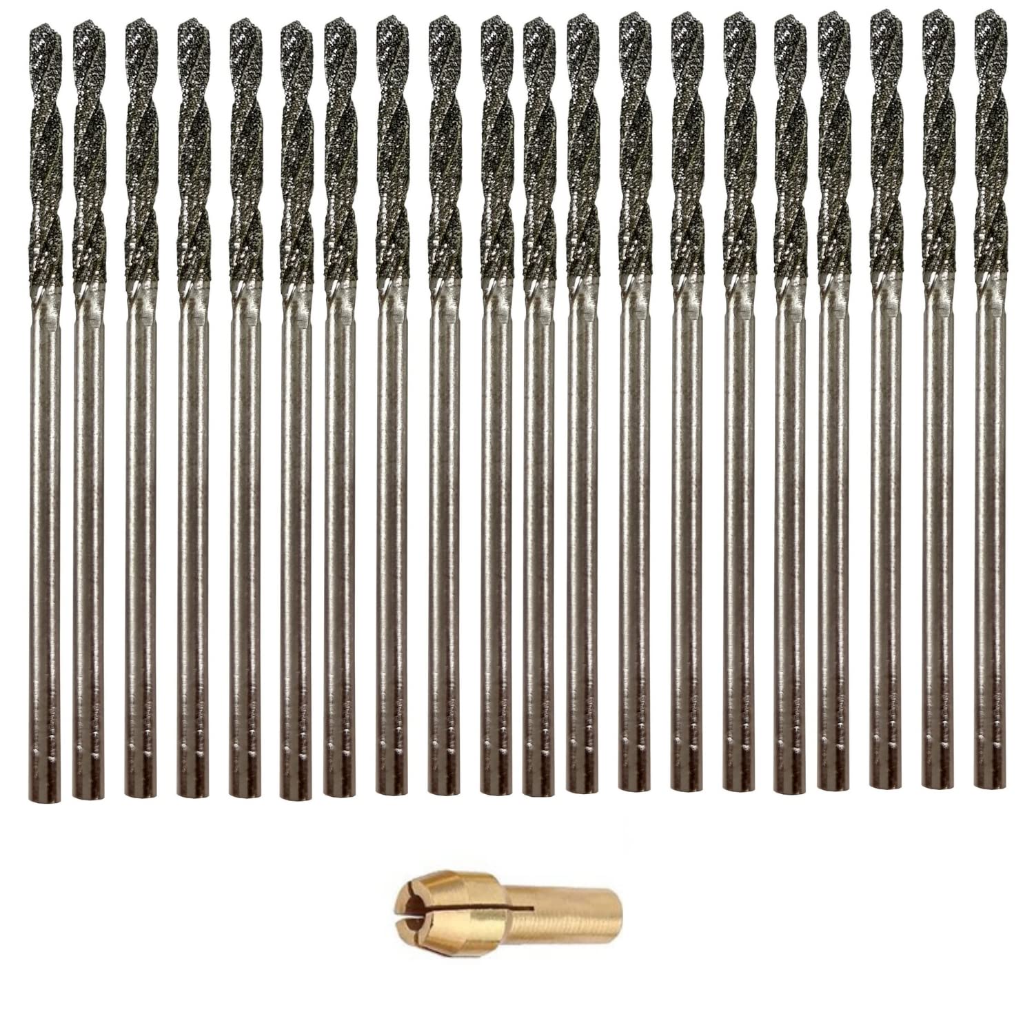 Diamond Drill Bit 2mm Set 20 Pcs Jewelry Beach Sea Glass Shells Gemstones 20 Pieces 2 mm Twist Bits Kit Pack by Drilax drilax-tools