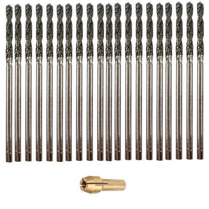 Diamond Drill Bit 2mm Set 20 Pcs Jewelry Beach Sea Glass Shells Gemstones 20 Pieces 2 mm Twist Bits Kit Pack by Drilax drilax-tools