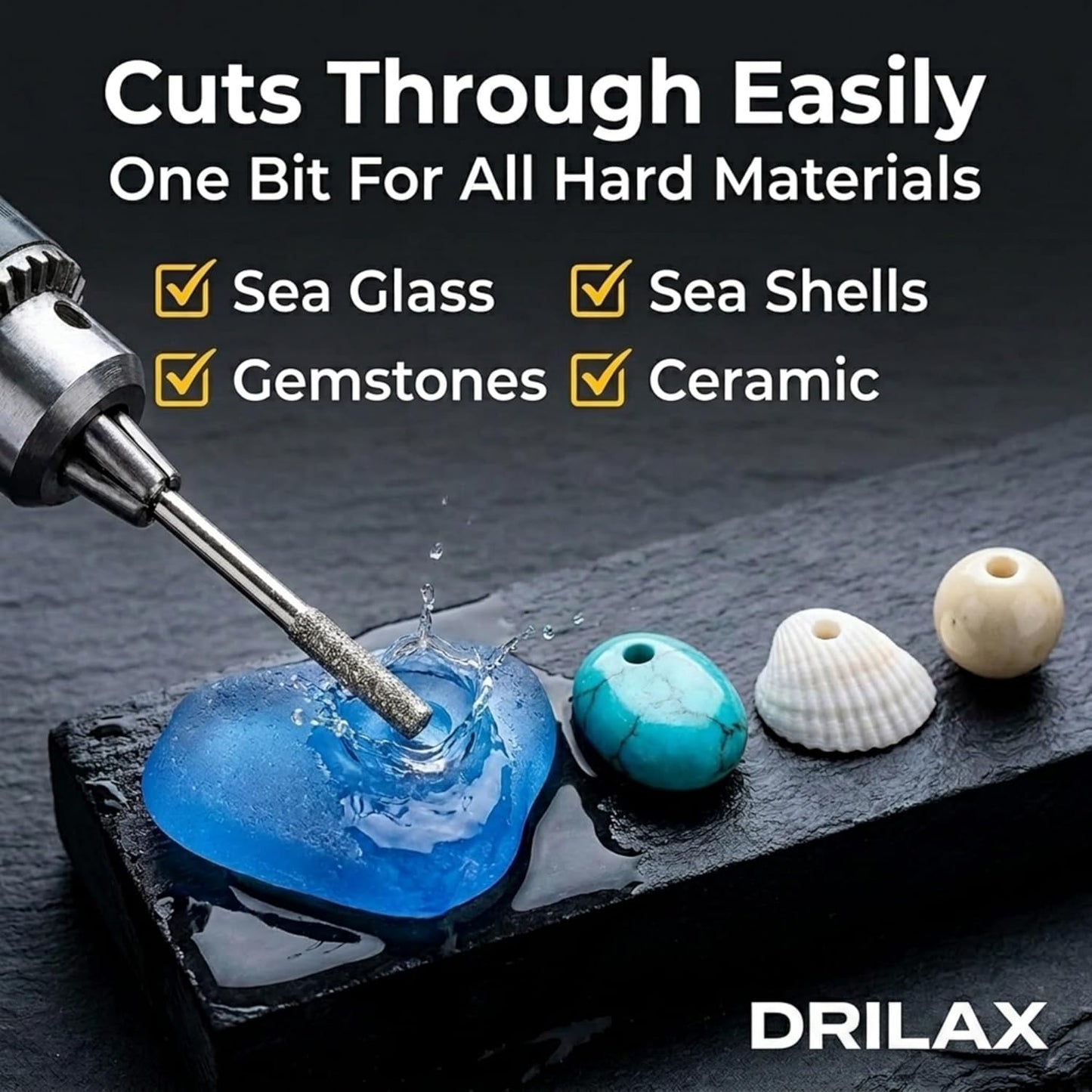 30-Piece Diamond Drill Bit Set (1mm, 2mm, 3mm) for Sea Glass, Shells & Gemstones