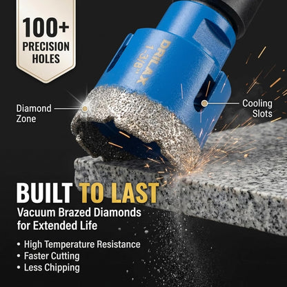 1-3/8 Inch Diamond Hole Saw | 5/8"-11 Angle Grinder | Concrete & Tile