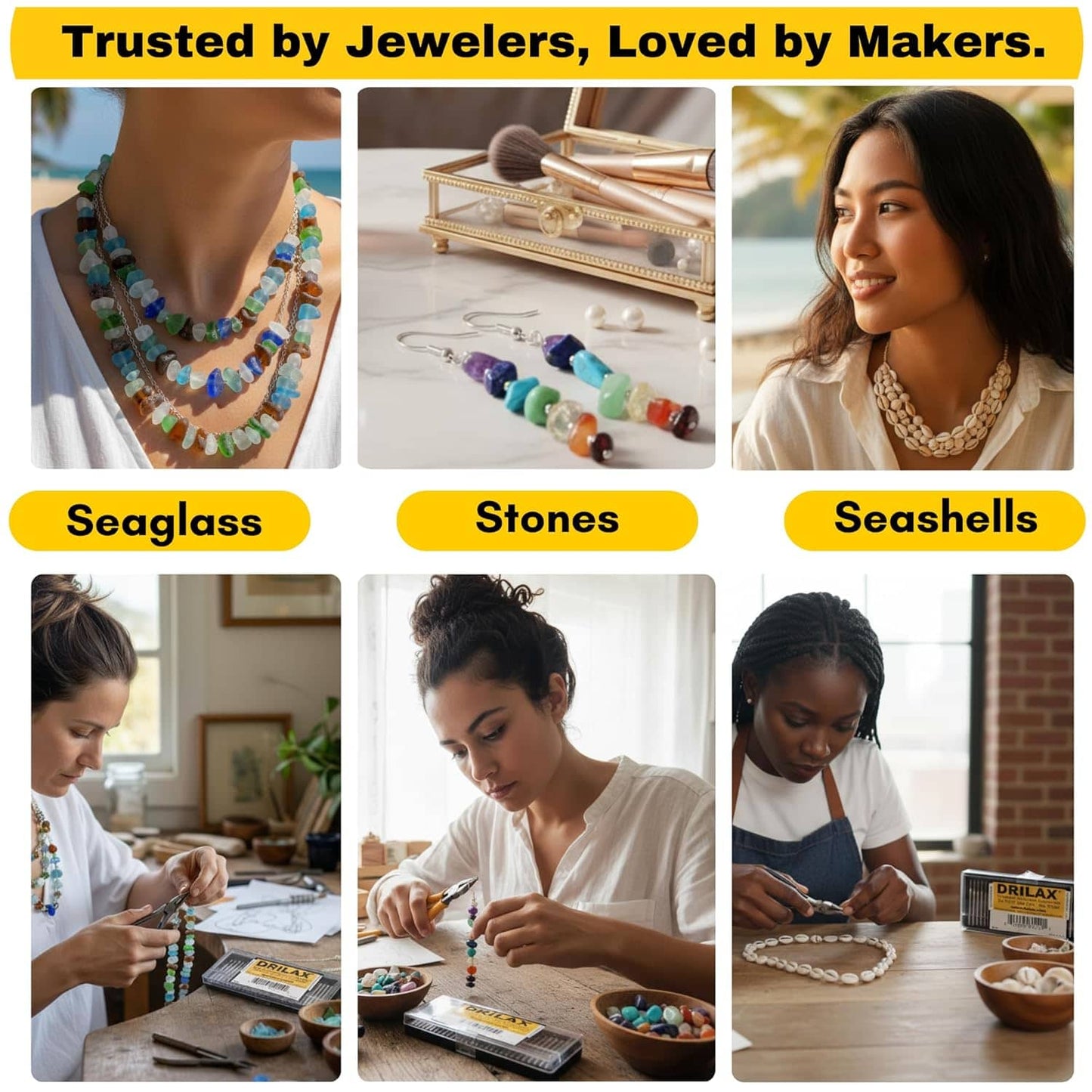 30pc 3mm Diamond Drill Bit Set for Sea Glass | Drilax