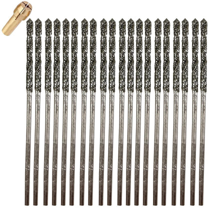 1mm Diamond Bits For Drilling Stone Compatible with Dremel Drill Bit Set Twist Tip Design Jewelry Sea Glass Beach Shell Gemstone 20 Pieces Set drilax-tools