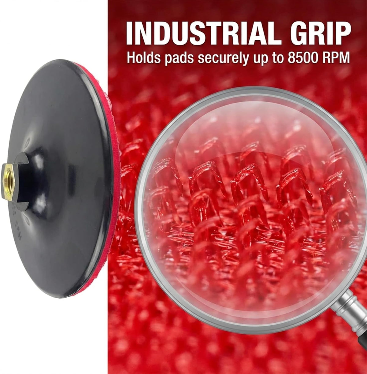 Drilax 7" Hook and Loop Backing Pad | Rigid, Low-Profile | 5/8"-11 Thread Fit