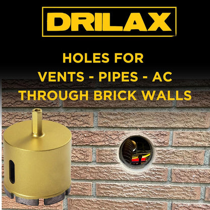Drilax 2" Diamond Masonry Hole Saw – Heavy-Duty Dry Core Drill Bit for Brick, Stone & Concrete – 3/8" Shank
