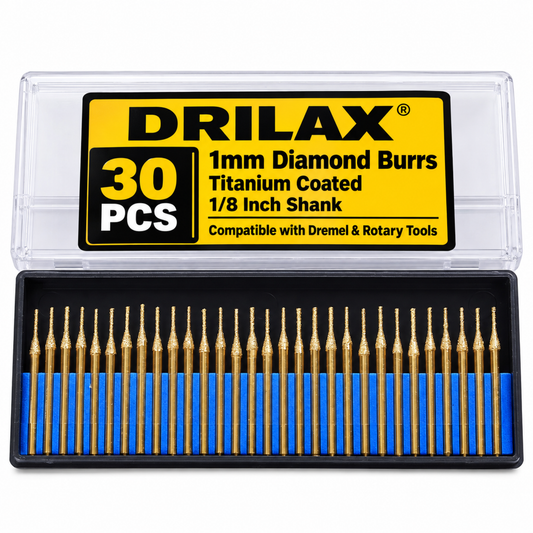 30-Piece 1mm Titanium-Coated Diamond Drill Bit Set – Sea Glass, Shells & Gemstones