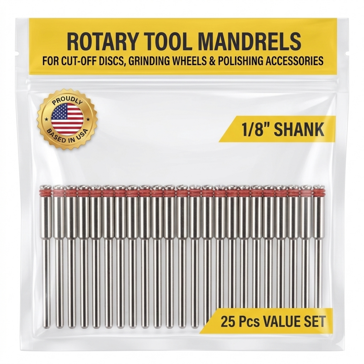 Drilax 25-Piece Rotary Tool Mandrels 1/8" Shank | Compatible with Dremel 402