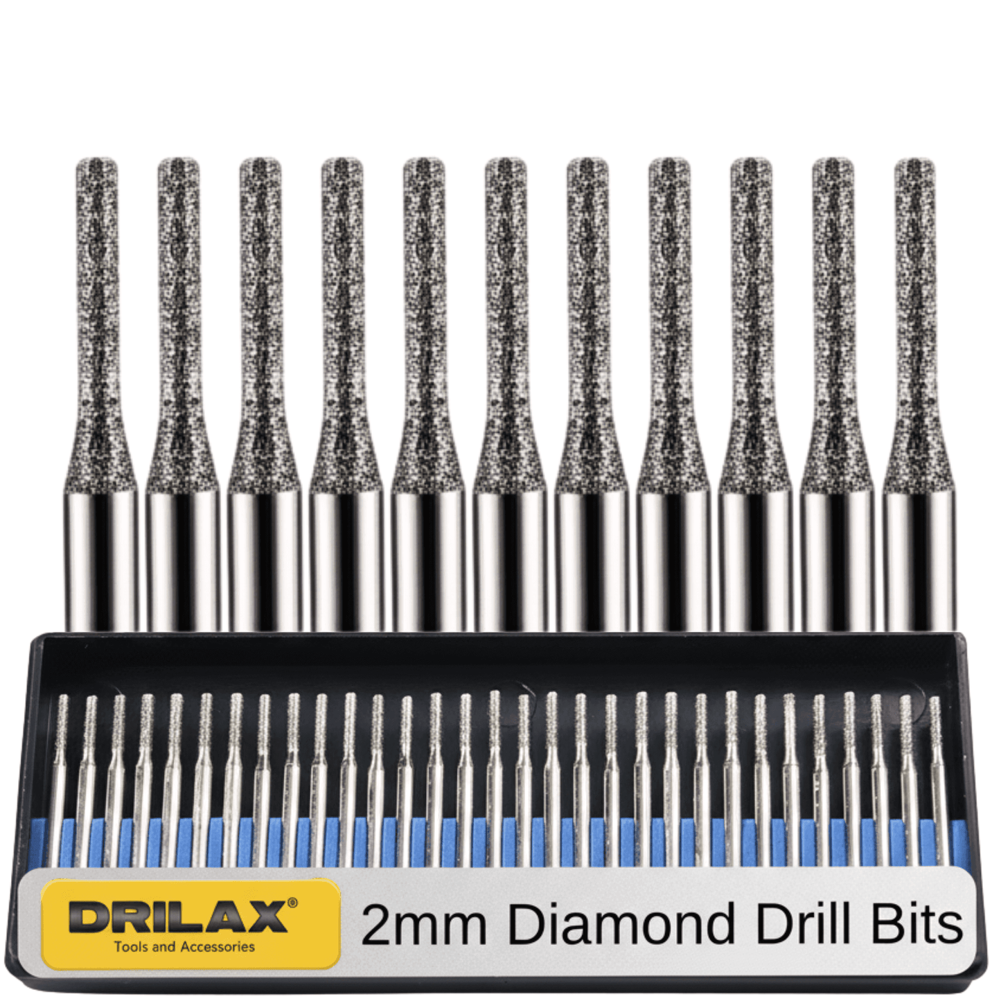30pc 2mm (5/64") Diamond Drill Bit Set