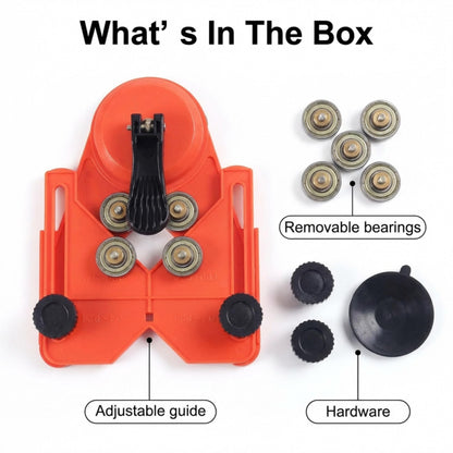 What is in the box: adjustable guide, removable bearings, hardware