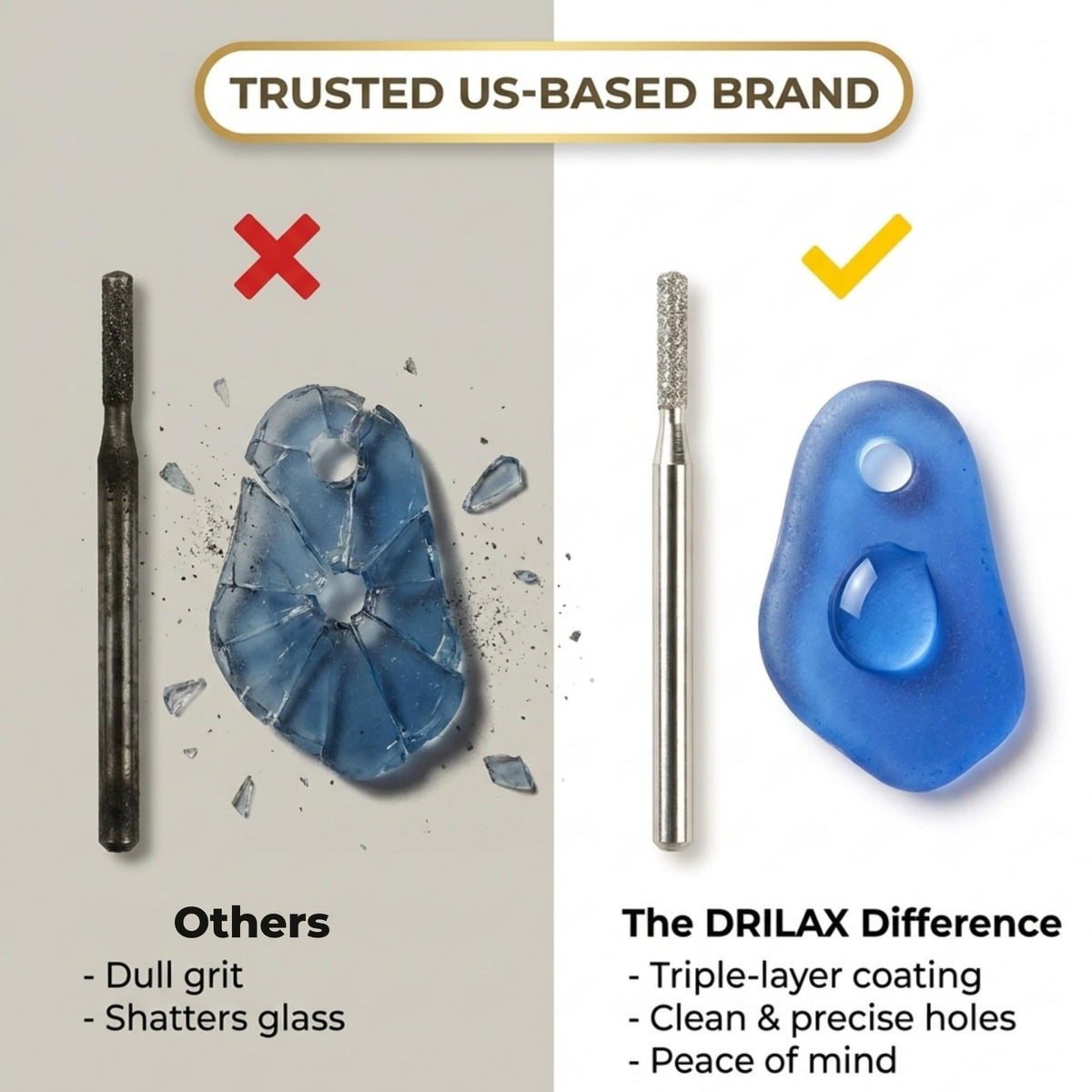 Triple-layer coated bit makes clean holes without shattering glass