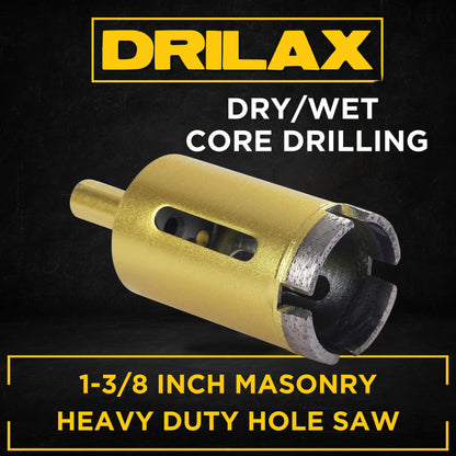 1-3/8 inch heavy-duty masonry hole saw, made to drill dry