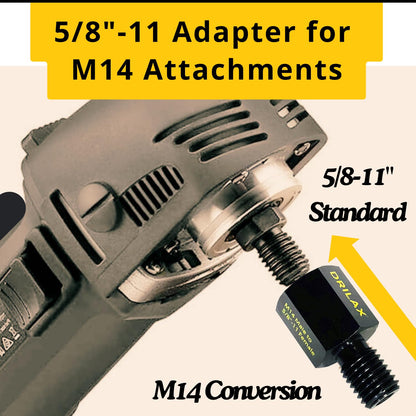 5/8-11 adapter on a standard angle grinder for M14 attachments