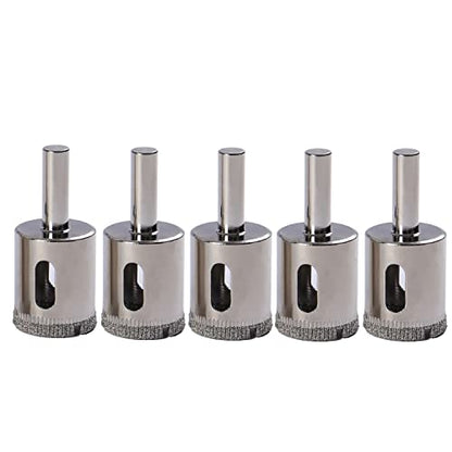 Five 1 inch diamond drill bits with 3/8 inch shanks
