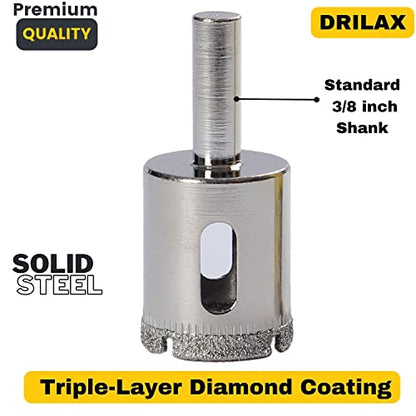 1 inch diamond hole saw with standard 3/8 inch shank