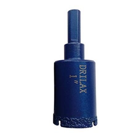 1 inch vacuum brazed diamond hole saw, blue body with 3/8 inch shank