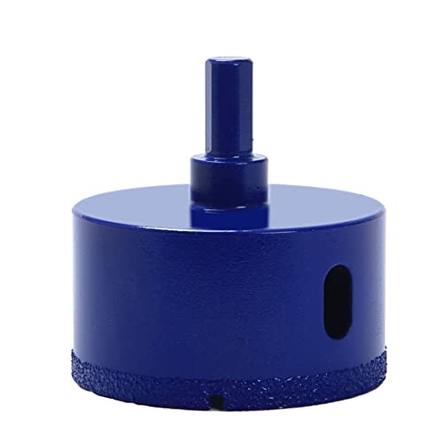 2-1/2 inch vacuum brazed diamond hole saw, blue body with 3/8 inch shank