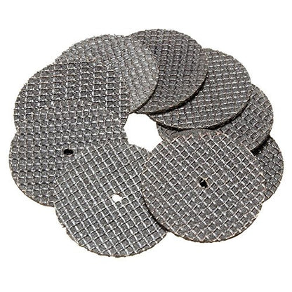 Fiberglass-reinforced cut-off discs close-up