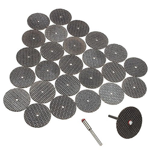 25 fiberglass-reinforced 1-1/4 inch cut-off wheels with mandrel