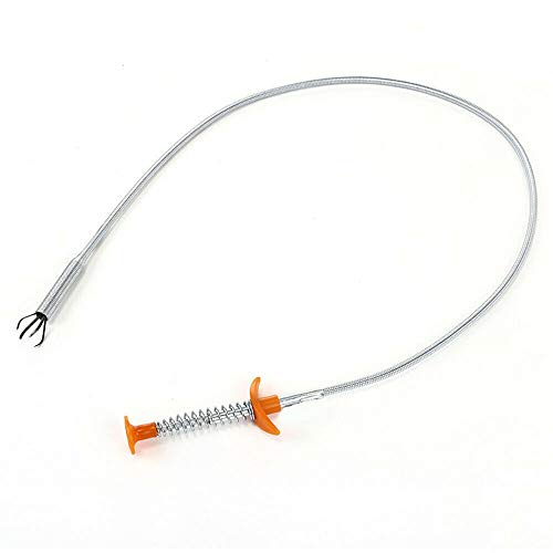 Flexible Claw Tool Pick Up Snakes 24 inch Reacher Grabber 4 Mechanical Fingers Bendable Pinchers Hose Pickup Reaching Litter Pick, Snake for Shower Drain, Toilet, Garbage Disposal Cleaner