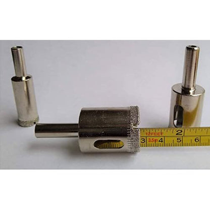 Diamond Hole Saw Drill Bit Set 3 Pieces Porcelain Ceramic Glass Tile Pot Drain Fish Tank Holes 1/2 0.5 3/4 0.75 1 Inch