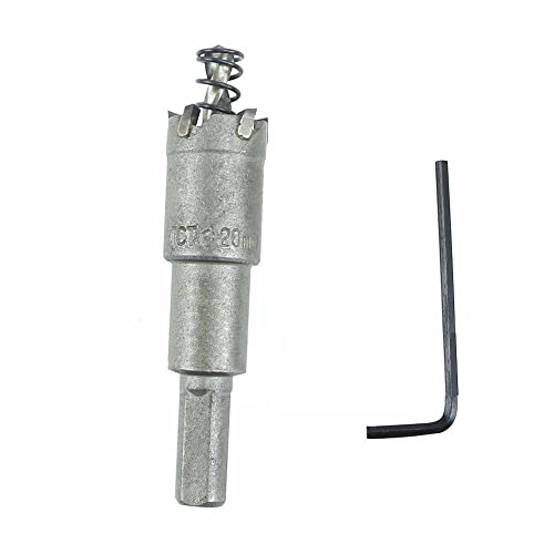 3/4 inch Carbide Tipped Drill Bit TCT Hole Cutter with Arbor Metal Pipe Saw Stainless Steel, Aluminum, Metal, Plastic, Plexiglass Alloy Spring Discharge