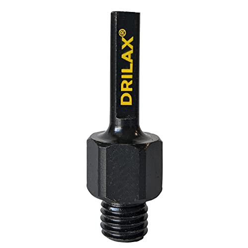 Drilax Core Drill Bit Arbor Adapter for Threaded Diamond Hole Saw 3/8" Triangle to 5/8" 11 Male Drill Sanding Attachment Arbor Shaft Adapter