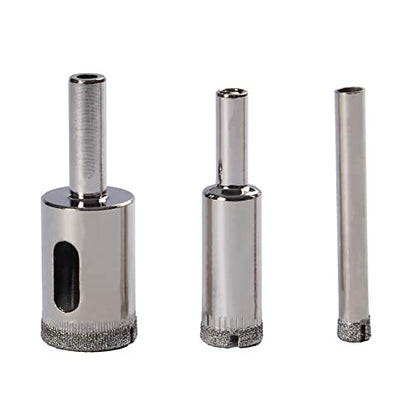 Drilax Diamond Drill Bit Set 1/4, 1/2, 3/4 Inch Drilling Tile Glass Fish Tank Granite Quartz Ceramic Porcelain Bottle Lamps Flower Pot Drain 3 Pieces
