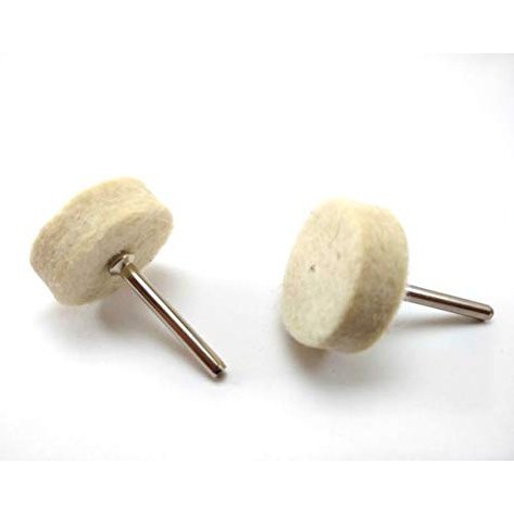 DRILAX Wool Felt Buffing Wheels 102 Pieces 429 Compatible with Dremel Polishing Kit for Jewelry 1 Diameter Thick 2 Screw Mandrel 401 1/8 inch Shank Rotary Tool