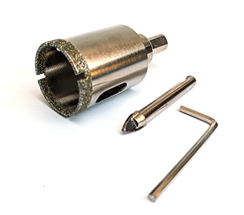 Drilax 1-3/8 Inch Diamond Drill Bit Tile Hole Saw Ceramic Porcelain Quartz Granite Kitchen Bathroom Shower Faucet Installation Inches with Removable Center Pilot Drill Bit Locator Pin Locator