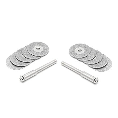 DRILAX 10 pcs 7/8 inch Diamond Disc Gem Stones, Metal, Glass, Ceramics, Porcelain, Tiles, Carbide, Rocks Cutting Blades