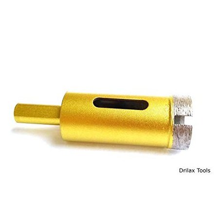 Drilax Diamond 1 Concrete Hole Saw Masonry Core Drill Bit Heavy Duty for Brick, Cinder Block 3/8 inch Standard Shank Rotary Tools