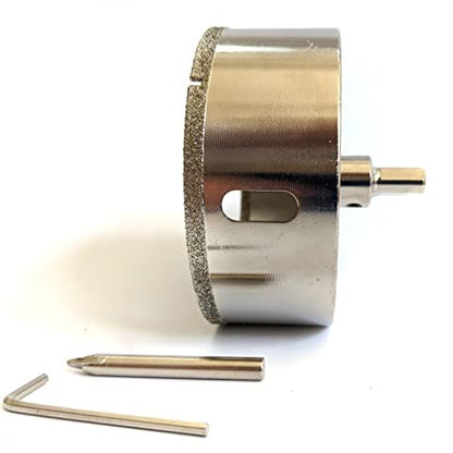 Drilax 4 Inch Diamond Drill Bit Tile Hole Saw Ceramic Porcelain Quartz Granite Kitchen Bathroom Shower Faucet Installation 4 Inches with Removable Center Pilot Drill Bit Locator Pin Locator drilax-tools